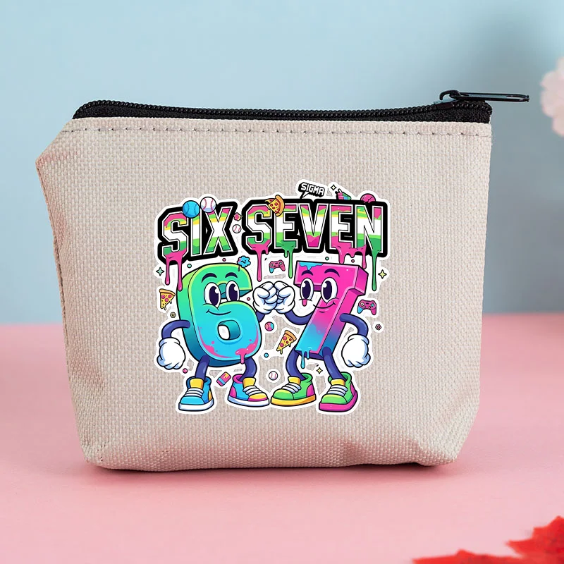 

Кошельки-монетницы Steal A Brainrot с мультяшным принтом 7 Six Seven, портативные кошельки для мальчиков и девочек, милые кошельки для улицы, подарки, новинка