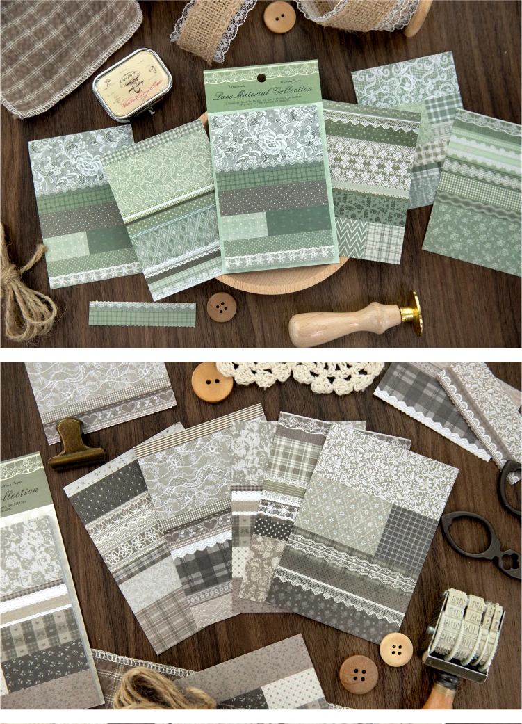 Journal GO 20 Stück Süße Spitzen-Traum-Notizblöcke Scrapbooking Journaling Basis Collage-Materialien Schul- und Bürobedarf Notizblock – Detail 18
