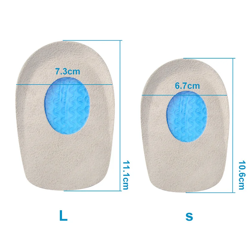 Media Plantilla de silicona para espolones de talón, cojines para aliviar el dolor de fascitis Plantar, protectores de pies, masajeador de absorción de impactos, mujeres y hombres