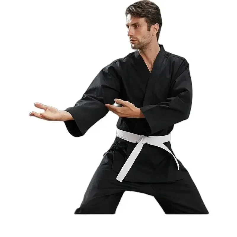 

2025 Halloween Uniforme de karaté pour enfants et adultes, uniforme d'arts martiaux de karaté Gi, ceinture gratuite, Judo Gi