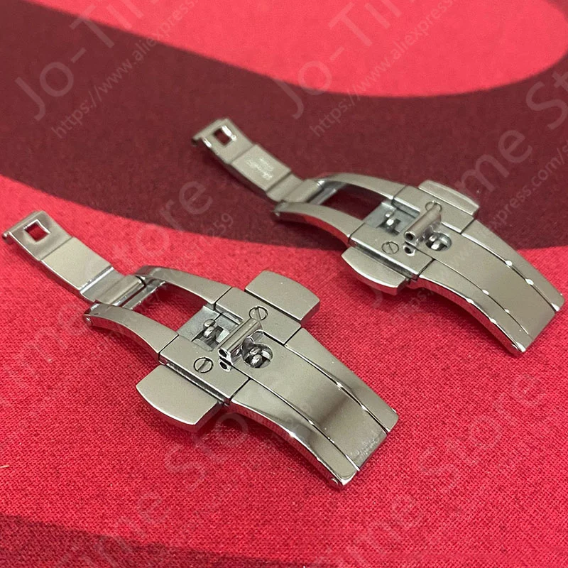 Orologio Accessori con fibbia a farfalla a doppio pulsante Cinturino universale in acciaio inossidabile Cinturino con anello a scatto Fibbia pieghevole 15-27MM