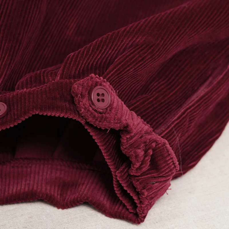 Retro Cord-Minirock mit hoher Taille für Mädchen, Frühlingsneuheit, verstellbare Knöpfe, elastische Taille, locker sitzende Kinderröcke, Mädchen-Winterkleidung – Detail 28
