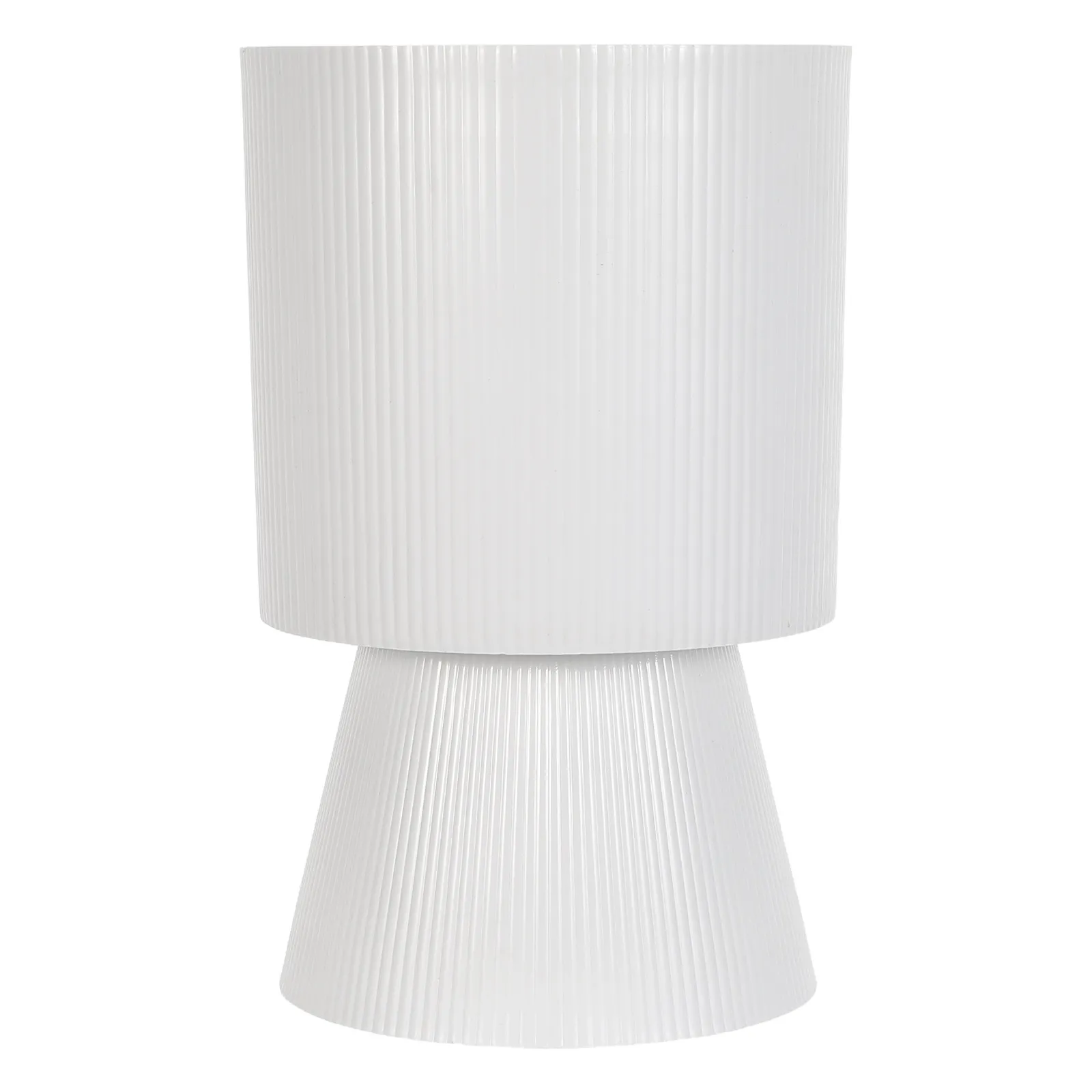 Striped Trophy Planter Pot White Modern Resin Flower Container for Indoor Outdoor Patio Garden Decor