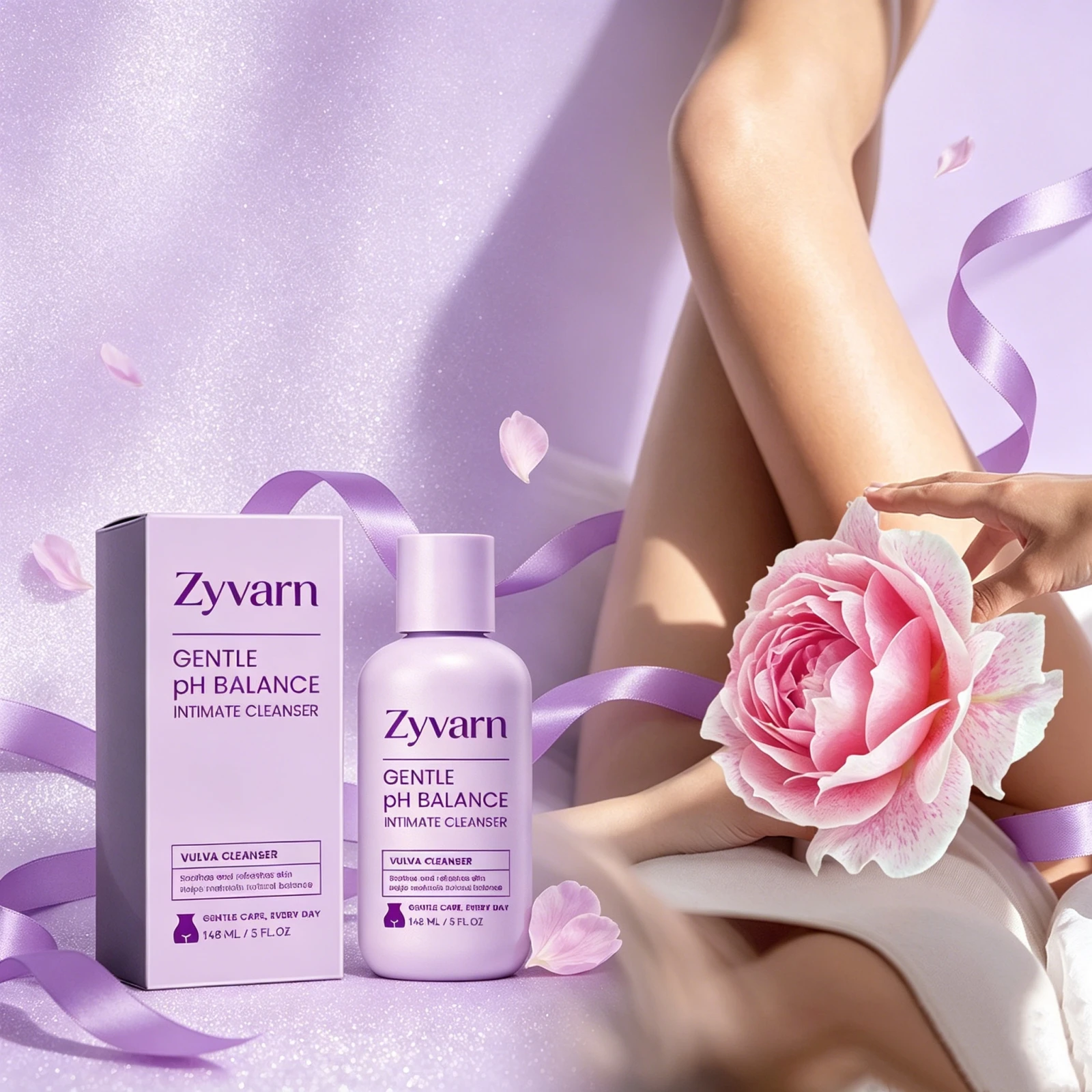Gentle pH Balance Feminine Wash Liquid Mild Formula Refresh Private Area Soothe Discomfort Female Intimate Vulva Cleanser Liquid