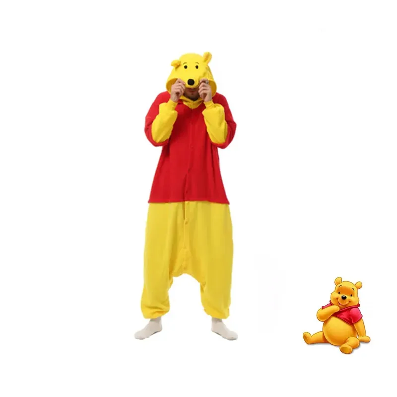 2025 nuevo Winnie the Pooh Kigurumi Onesies disfraz de oso Cosplay pijamas para niños adultos mono blanco fiesta invierno dibujos animados Sl ❤ ❤