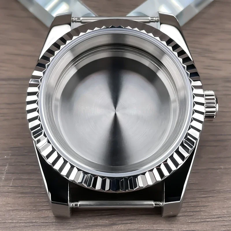 36mm/39mm Fluted Bezel NH35 Case For SK DJ Replacemet Part Sapphire Glass Stainless Steel Fit Nh35 Nh36 Movement Watch Case NH35 image 3