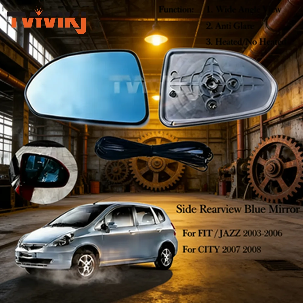 Lente de espejo retrovisor exterior azul TVYVIKJ para HONDA FIT SALOON 2003-2006 CITY 2007 2008 GD6 GD8 FIT JAZZ GD1 GD3 2005-2006