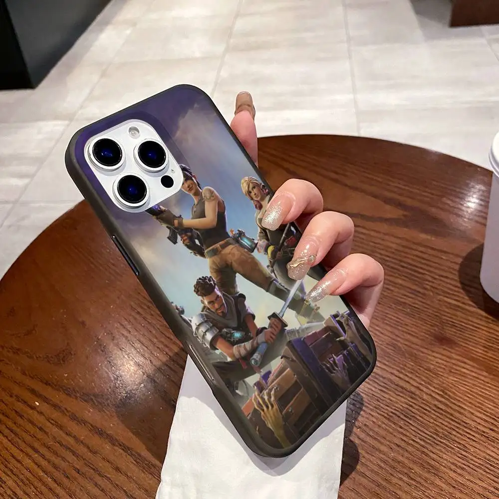 Cartoon B-Battle-R-Royales-F-FortniteS Phone Case Corrugated Pattern Phone Case For iPhone 17 Air 16 15 14 13 12 11 Plus ProMax