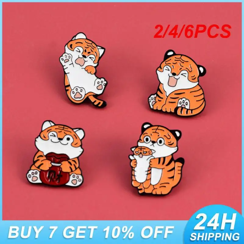 2/4/6PCS Temperament Ornament Good Gloss And Smoothness Coat And Corset Accessories Animal Pins Cute Cartoon Brooch Cartoon