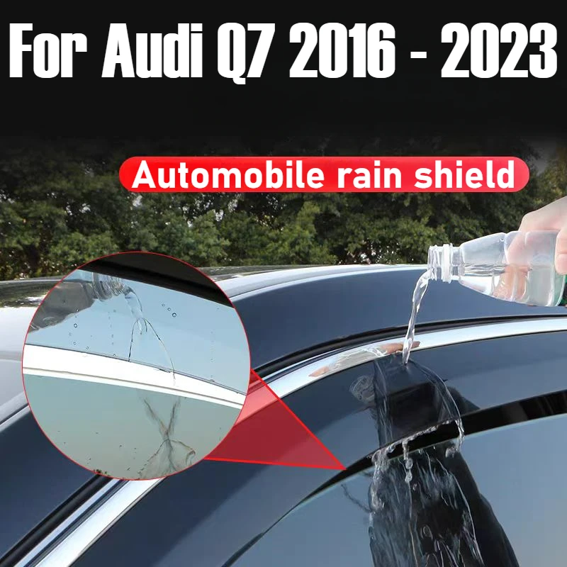 For Audi Q7 2016 2017 2018 - 2022 2023 Car Accessories Window Visor Vent Shade Rain Sun Guard Deflector Awnings Shelters Covers