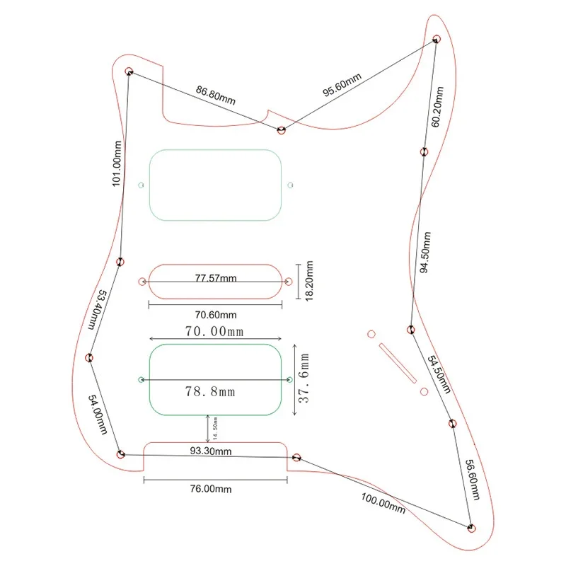 أجزاء الغيتار للولايات المتحدة الأمريكية \ المكسيك Fd St11 ثقوب المسمار HSH اثنين ديلوكس هامبوكرز واحد St الغيتار Pickguard خدش لوحة لهب نمط #5