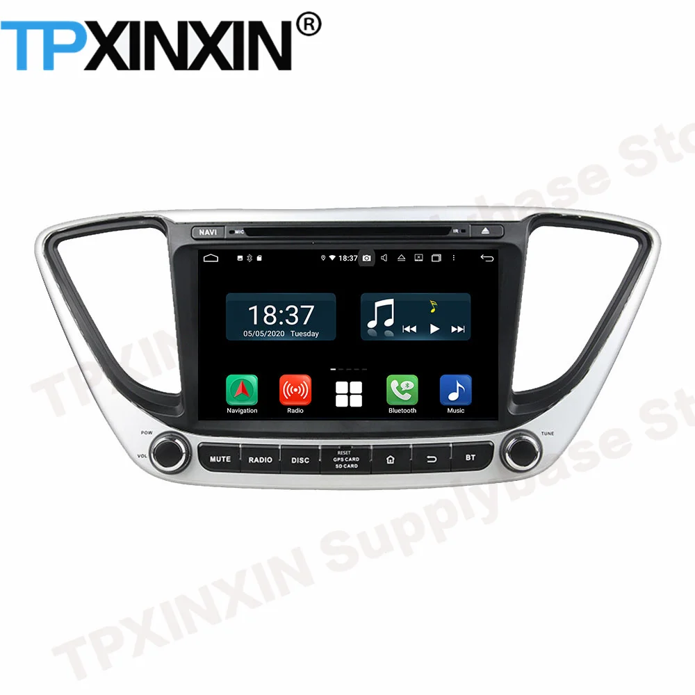 Car Radio Coche With Bluetooth Android Screen For Hyundai Verna 2016 2017 2018 2019 Navi Automotive Multimedia Stereo Receiver