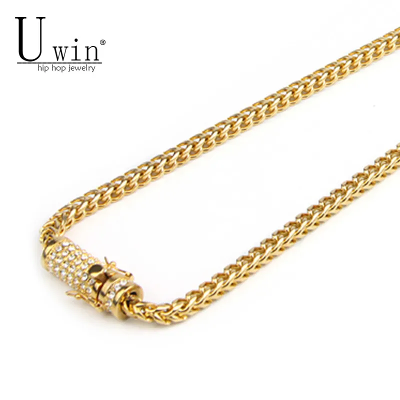 UWIN 6mm Stainless Steel Franco Cuban Box Chain Link Necklace 30\