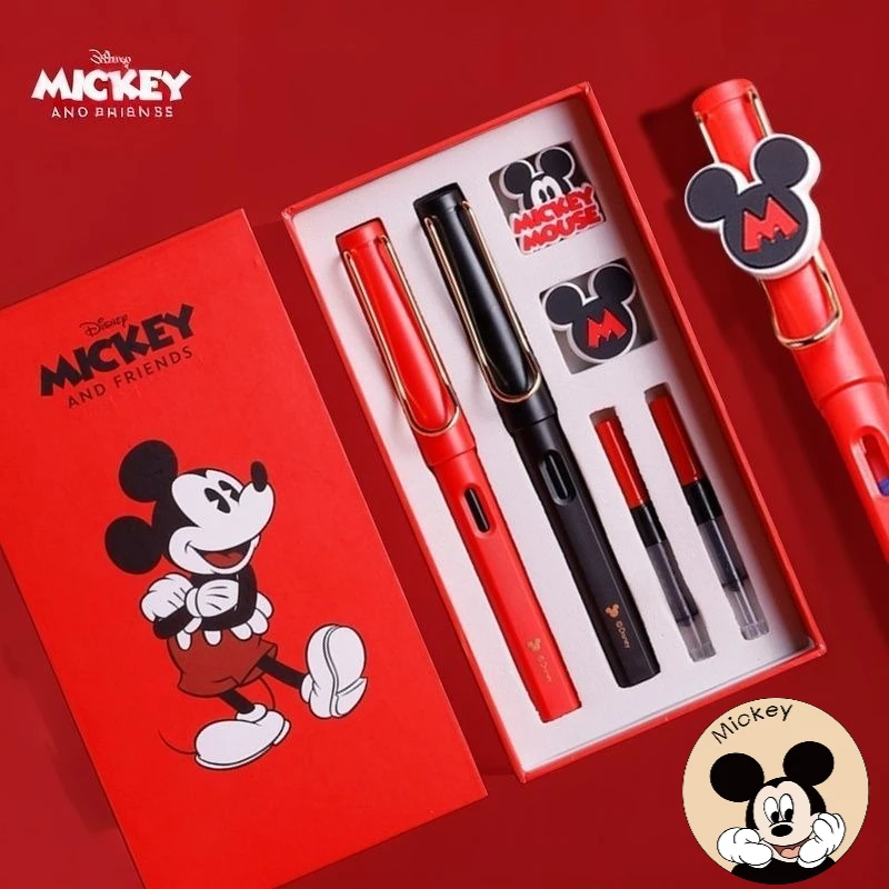 

Милая студенческая ручка с изображением Микки Диснея, творческая личность, ручка для практики письма для мальчиков и девочек, подарочная коробка, подарок в школу