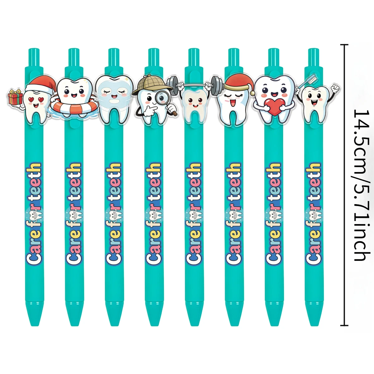12PCS dental care theme ballpoint pen oral care elements press the pen pattern randomly