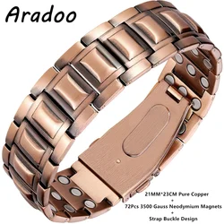 ARADOO 3X Strength Neodymium Magnets Pure Copper Bracelet for Men Bangle Wristband Jewelry Gifts