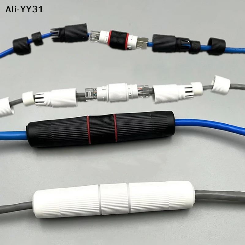 

【WG】1Pc RJ45 Docking Connector Ethernet Network Straight-through Waterproof IP67 Header Outdoor Broadband Network Cable Extender