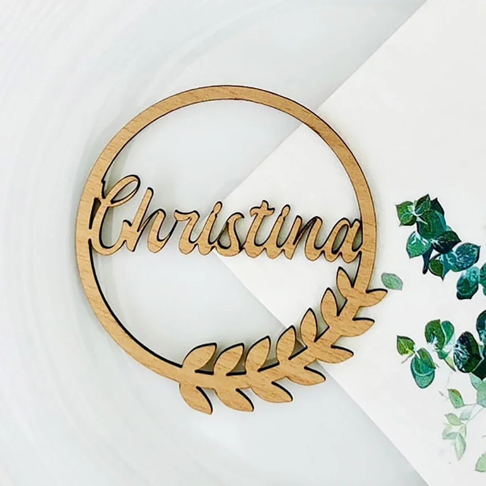 

10Pcs Personalized Wedding Place Cards Table Setting Name Signs Laser Party Decoration Wooden Acrylic Custom Round Name Plates