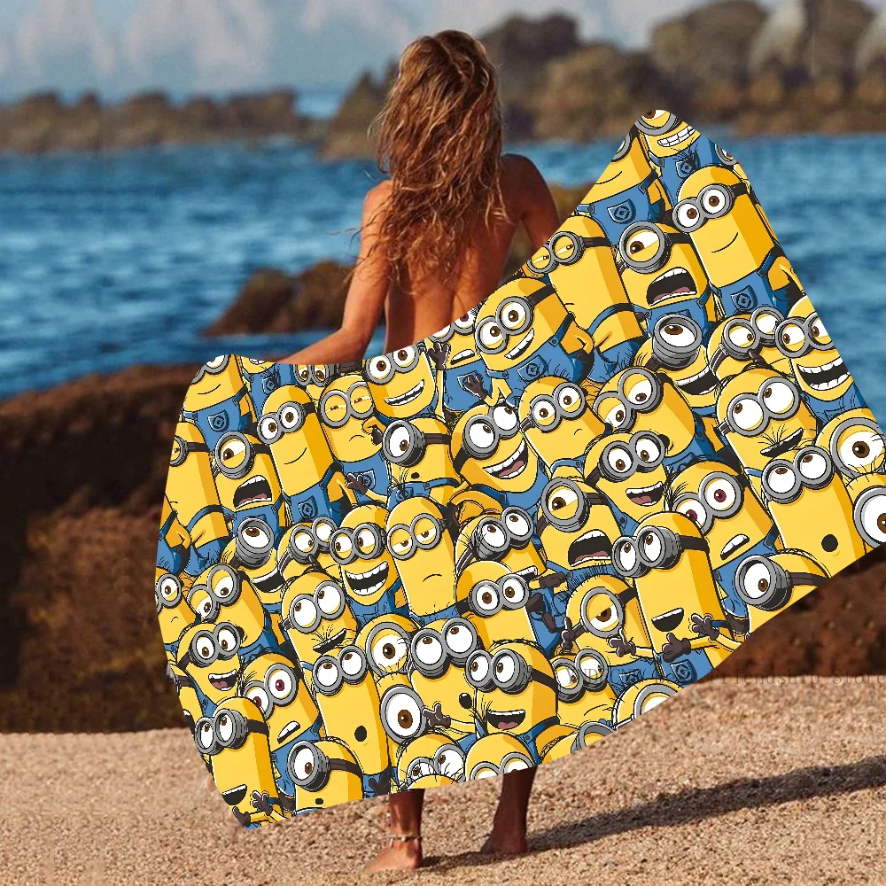 Cute Cartoon Minions Towel Children\'s Swimming Running Absorbent Beach Towel Soft And Comfortable Bath Towel