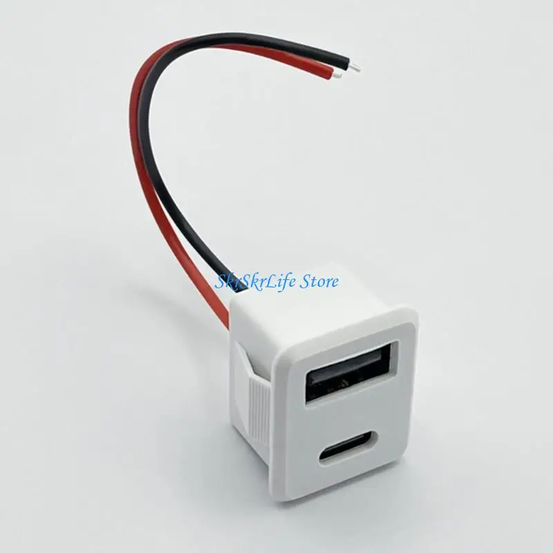 E65E Space Saving USB and Type C Power Socket With Wide Compatibility for Various Electronics