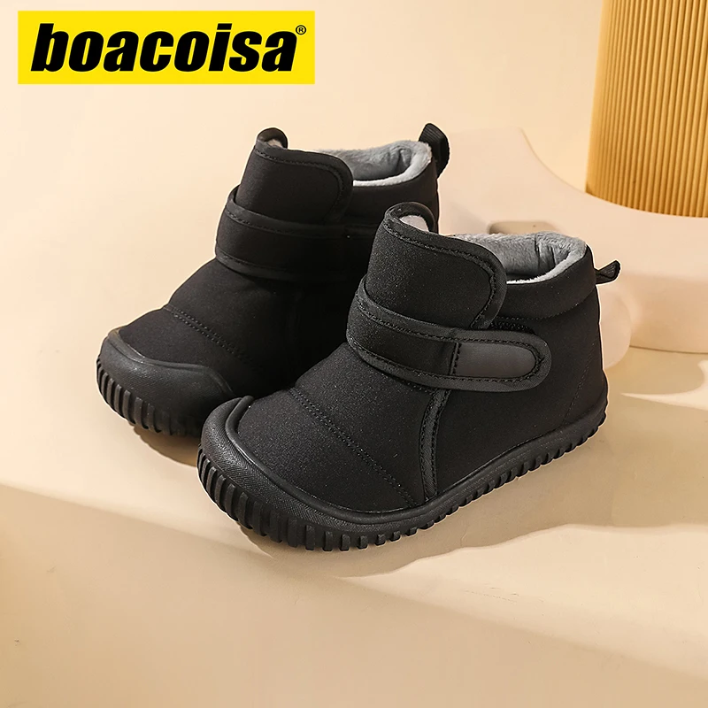 Kids Winter Snow Short Boots Outdoor Non-slip Waterproof Soft Plush Shoes For Girls Boys Warm Waterproof Children's Sneakers