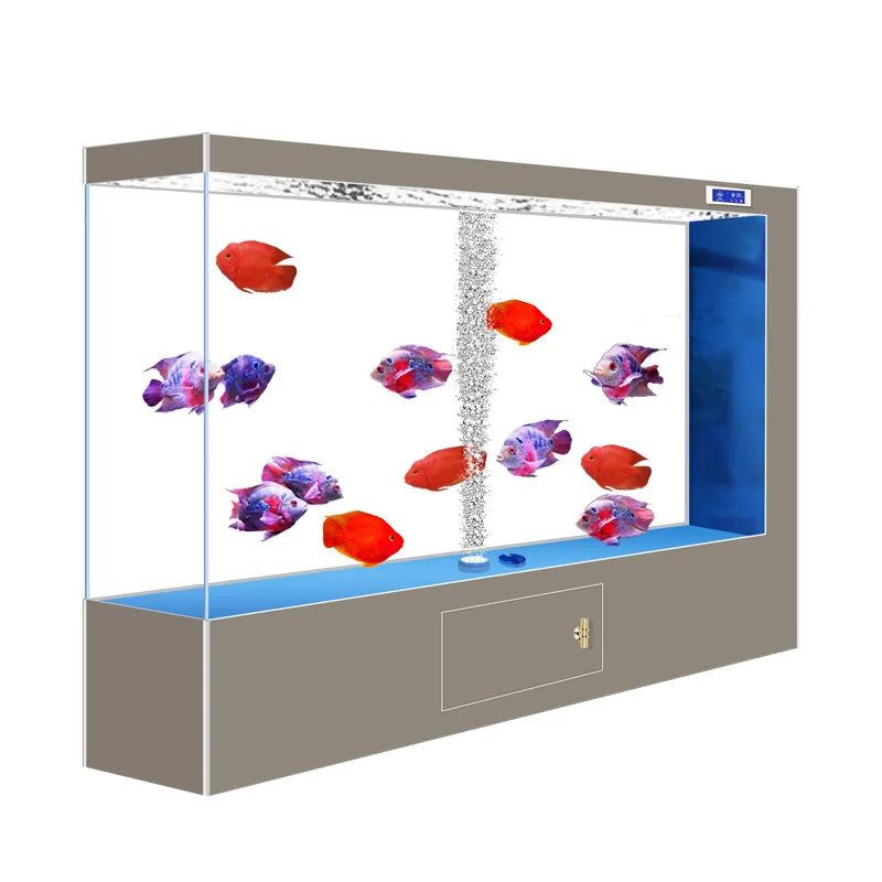 

New fish tank ultra-white glass living room household medium and large