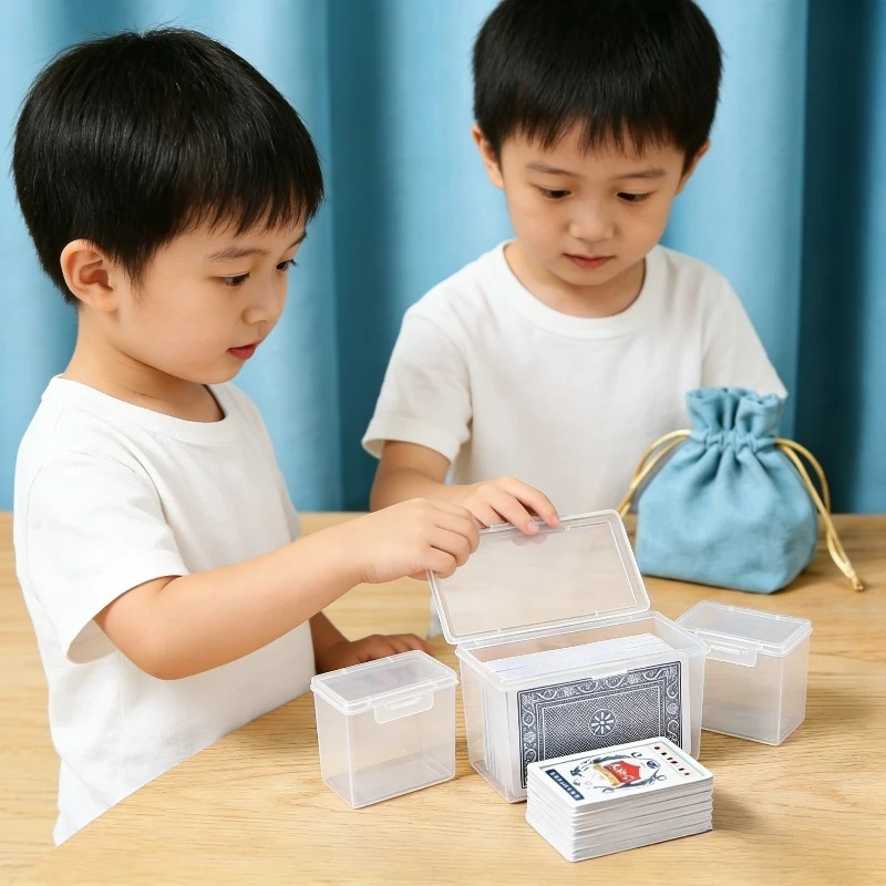 7個入り多機能プラスチックボックスオーガナイザー、ゲームカード、ポーカーカード、名刺、クレジットカード用、長方形引き出し収納ケース
