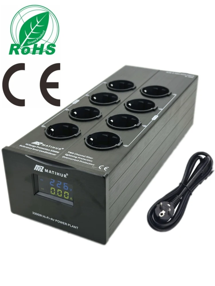 Matihur M-TR80 Audio Ruis AC Power Filter Power Conditioner Power Purifier Overspanningsbeveiliging Met Eu Stopcontacten Stekkerdoos - afbeelding 2