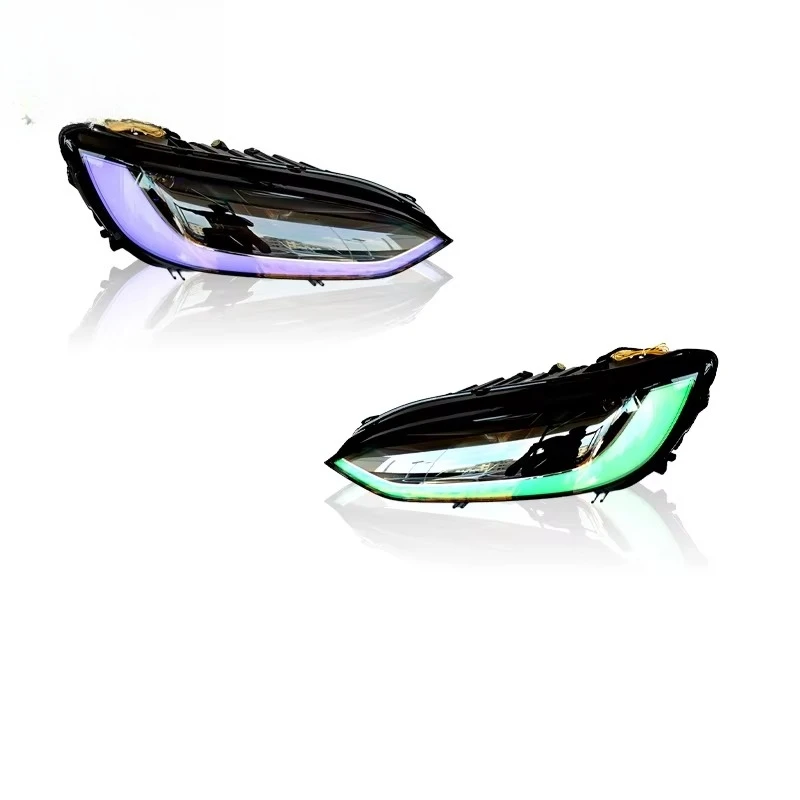 Dynamic Multi-Color RGB LED Headlight Assembly for  Model X 2016-2022 Modified Style Plug & Play No Wiring Cutting