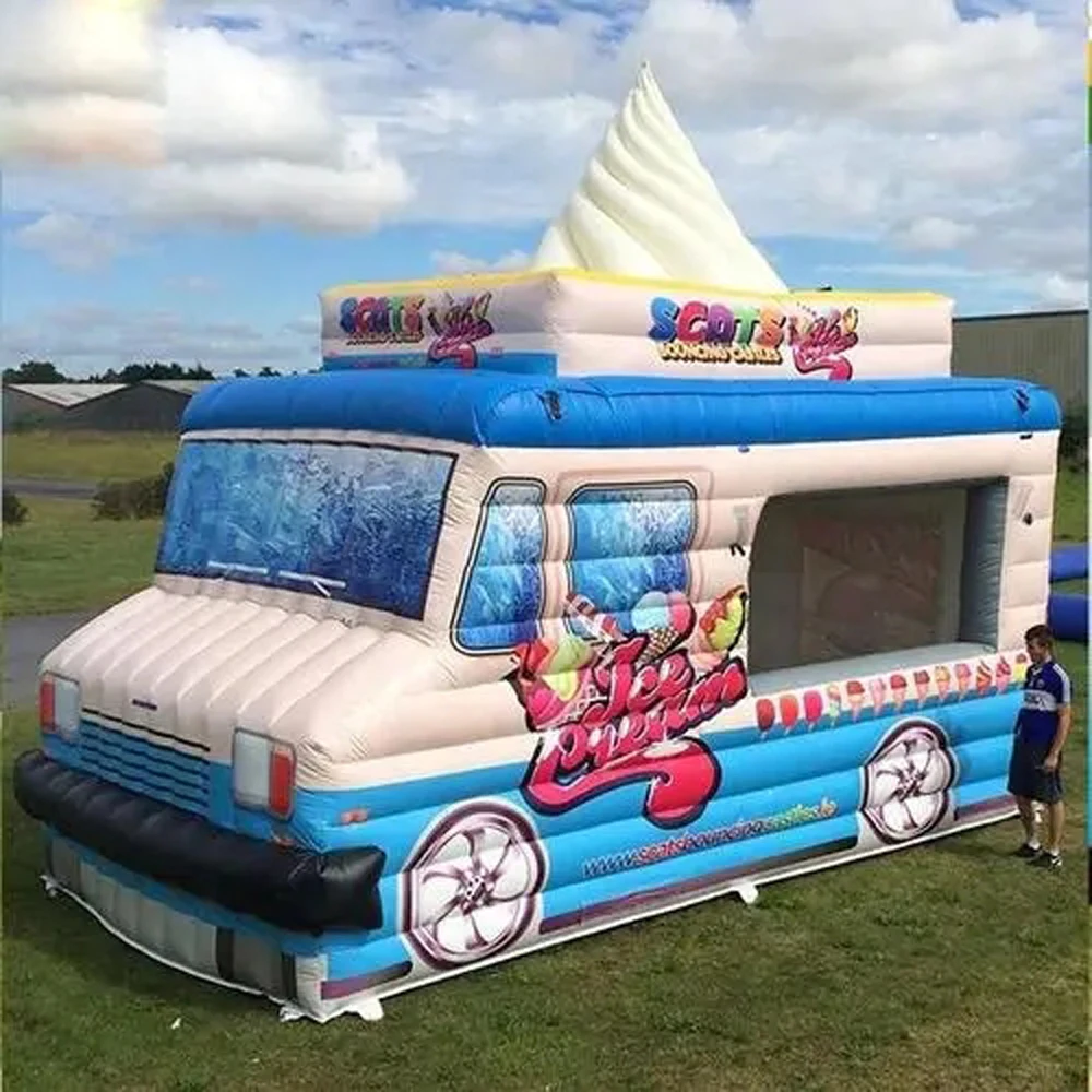 Camion de crème glacée gonflable géant mobile personnalisé, tente de voiture pop-up pour la publicité, vente en gros