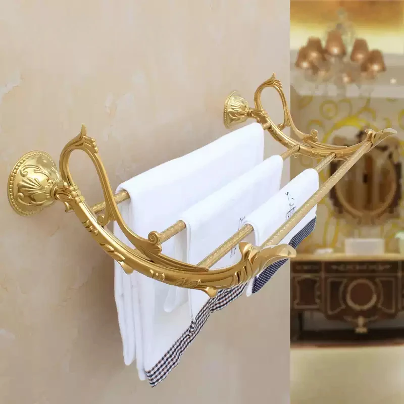 

Хромированное латунное европейское кольцо для полотенец, нержавеющий аксессуар для ванной, резной держатель для полотенец в стиле ретро, устойчивая стойка для хранения в ванной комнате