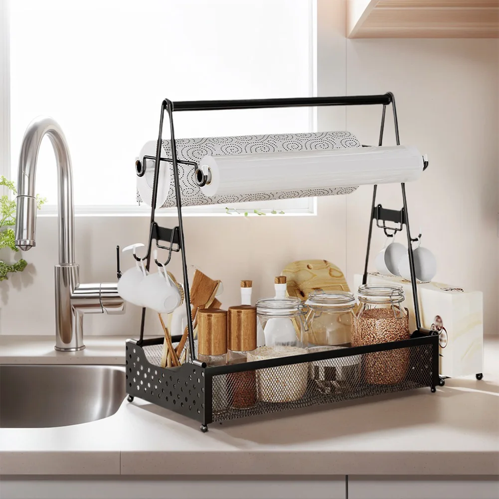 

Органайзер для гриля с держателем для бумажных полотенец, подставка для приборов для барбекю, органайзер для приправ для пикника, для гриля, для патио, для кемпера, незаменимая вещь