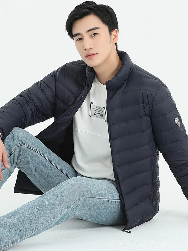 

Men's down Jaet Ultra-light ort Sle White Du down Warm Outerwear Stand Collar Autumn Winter New Arrival Casual Sle
