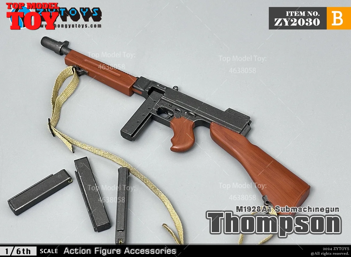 ZYTOYS ZY2030 1/6 M1928 Thompson Mitragliatrice Modello 15 cm Soldato Arma Giocattoli di Plastica Per 12 ''Action Figure Corpo Bambole