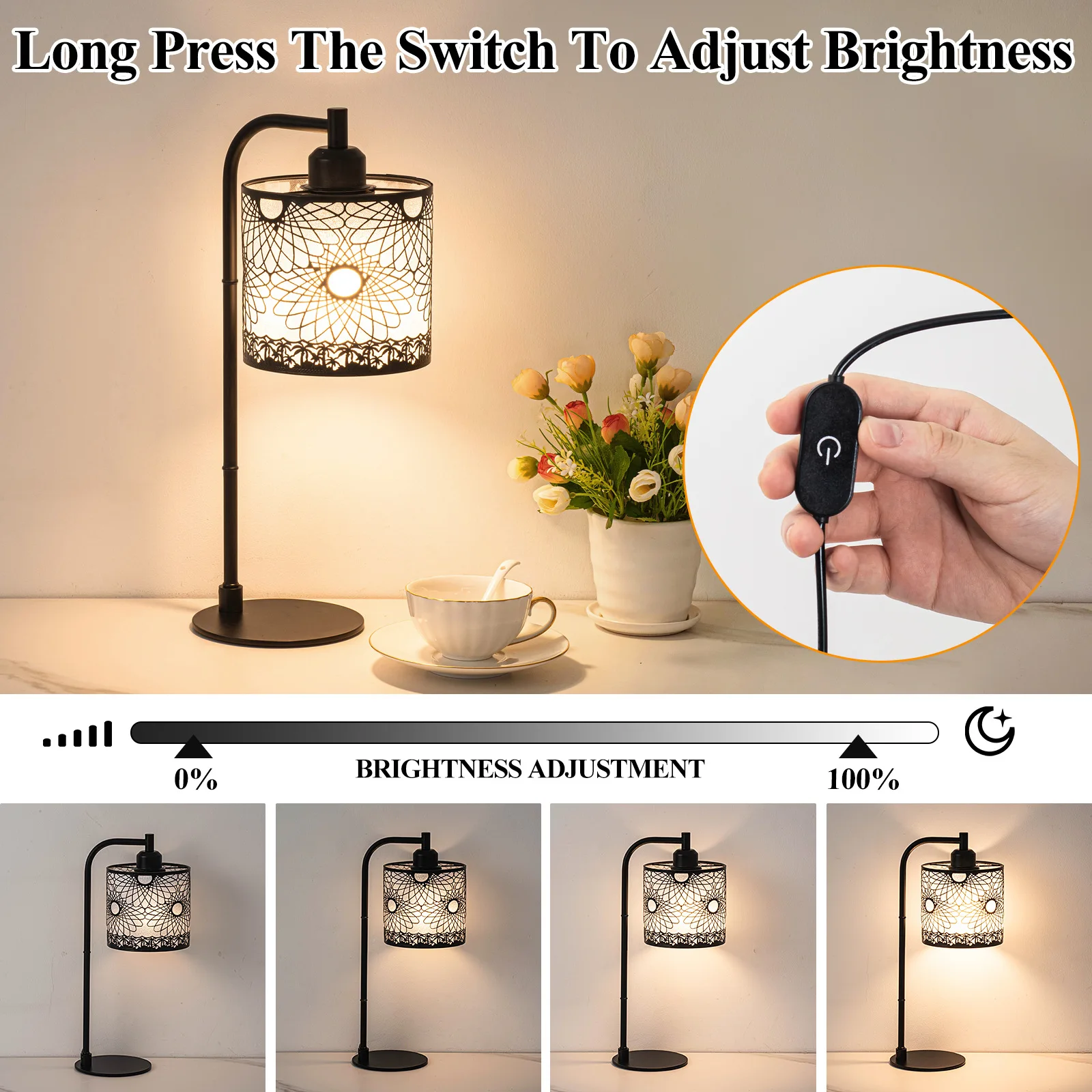 โคมไฟตั้งโต๊ะผ้านอร์ดิกโคมไฟบรรยากาศโมเดิร์นโคมไฟข้างเตียงห้องนอนสร้างสรรค์