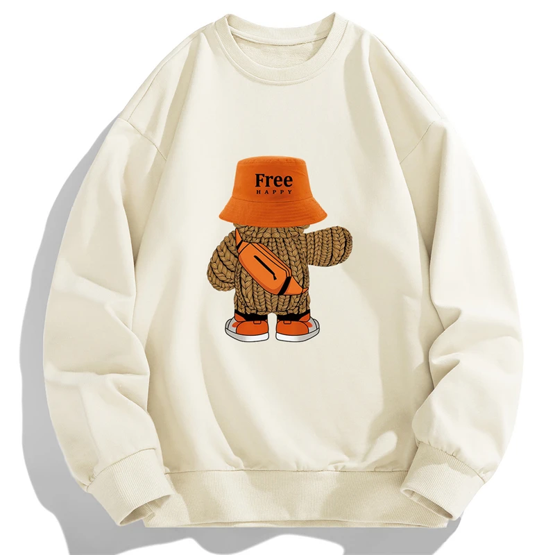 Fashion O-Neck Casual Printed Cartoon Sweatshirts Men's Clothing 2024 Spring Summer New Loose All-match Tops Korean Sweatshirts