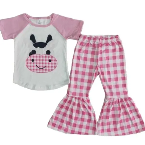 

Infant Girls Suits Cow Design Suits Wholesale Children Suits