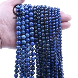 Genuine Lapis Lazuli Stone Beads for Needlework Natural Gemstone Beads for DIY Jewellery Making Supplies