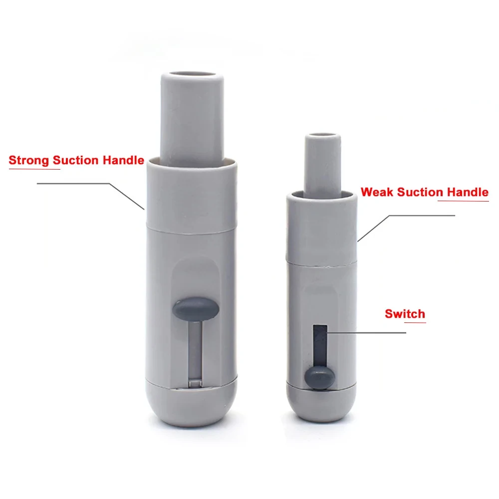 17/15/11/8mm Dental Saliva Swivel Suction Handle with Adjustable Valve Strong Weak Suction Plastic Adapter Accessories