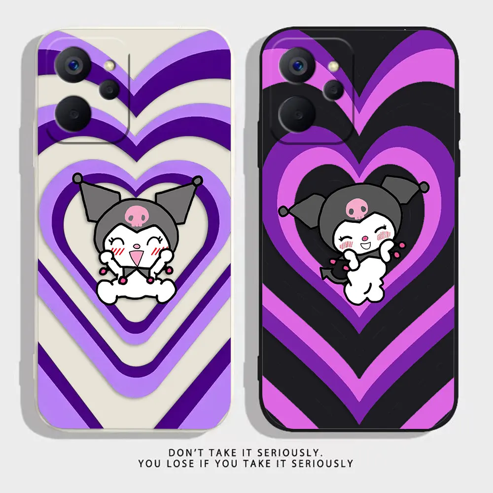 

Purple Heart K-Kuromi Phone Case For OPPO Realme 11 10 9 8 8I 7 PRO GT NEO 2 NARZO 50 50A 60X 5G Silicone Case Funda Shell Capa