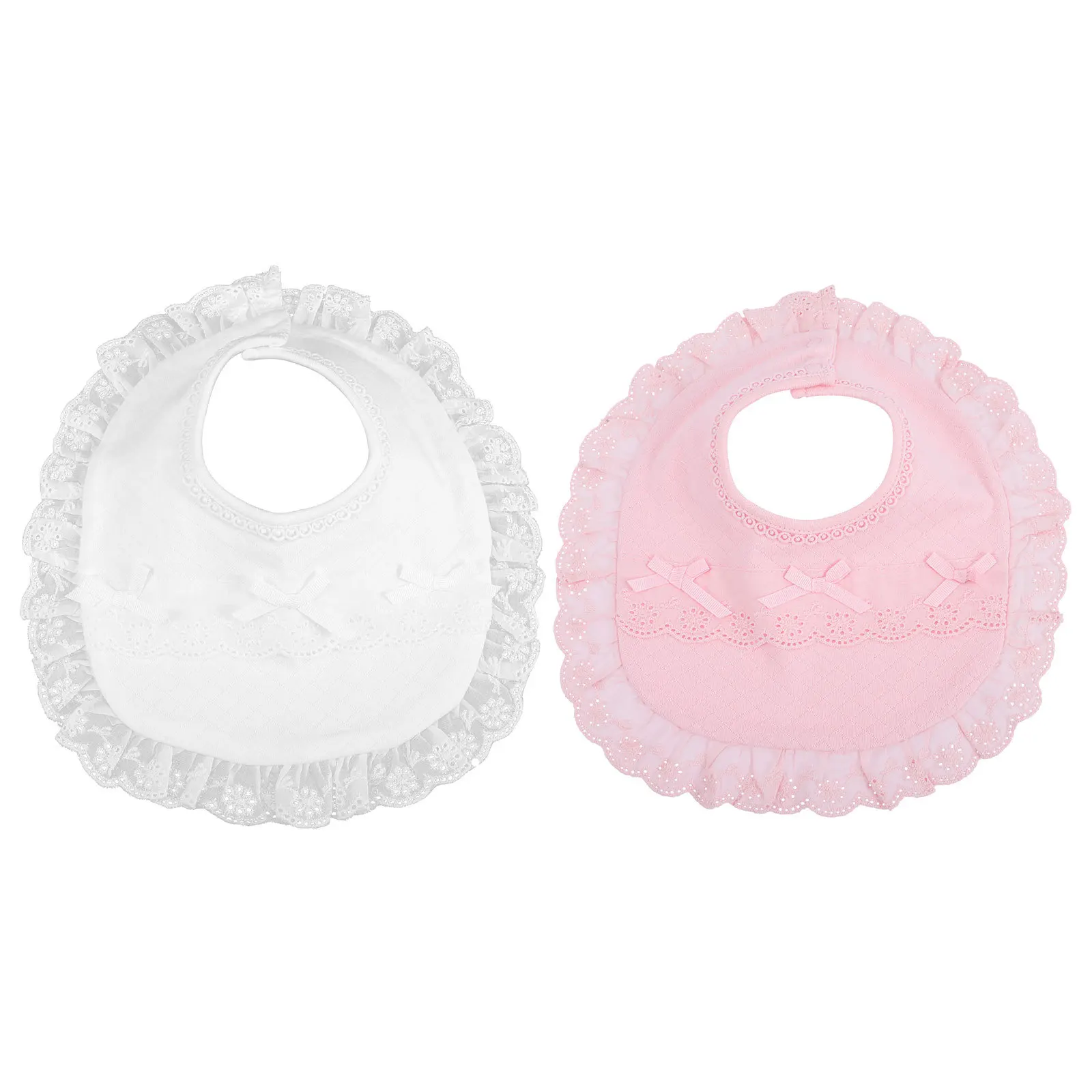 

2 pcs Baby Baptism Set Reusable Drool For Baby Girl Absorbent Cotton Teething Bibs Lightweight Newborn Infant Toddler Feeding