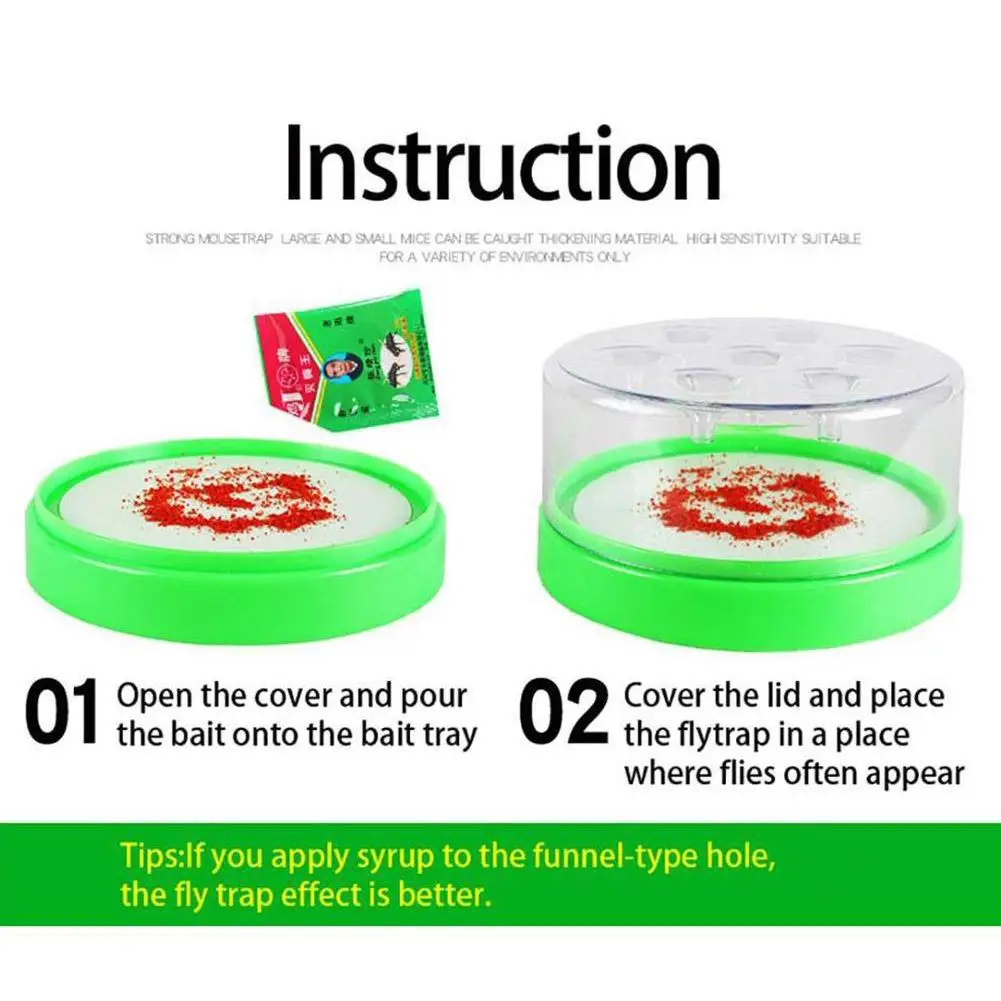 Automatic Fly Trap Safe Mute Flies Insect Pest Killer Traps Containing Bait Flycatcher Catch For Home Garden Restaurant Can W9W0