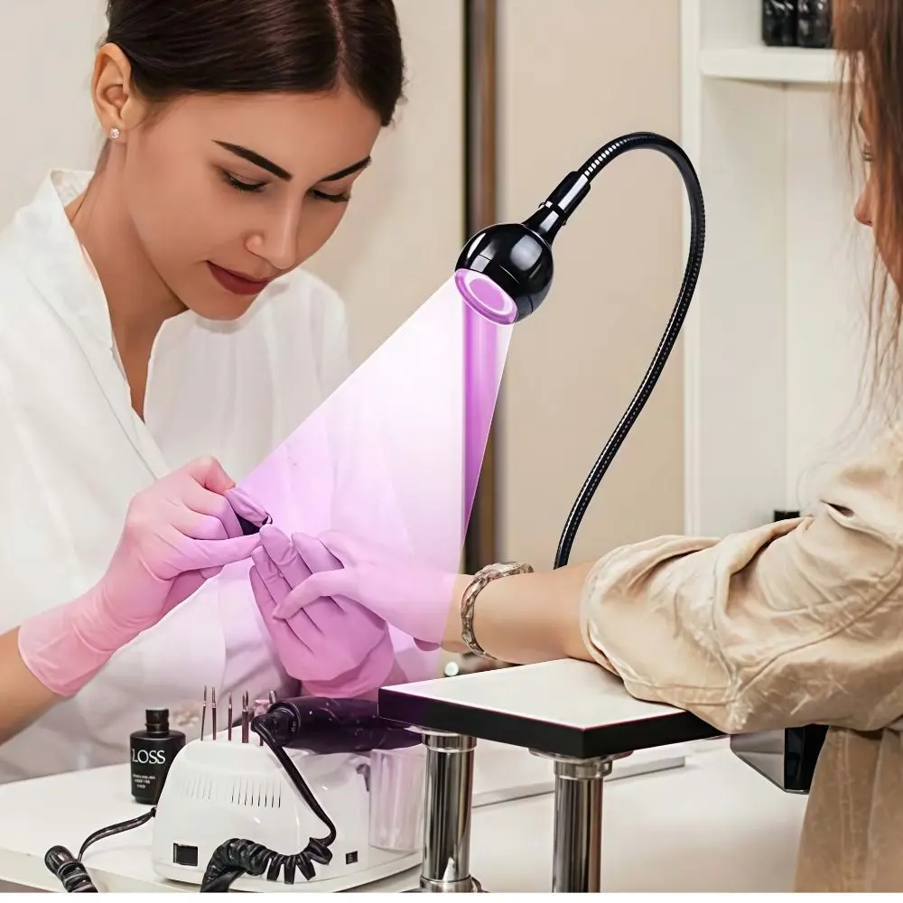 Lampada per unghie a LED UV portatile 5W/3W Testa regolabile Lampada professionale per polimerizzazione smalto gel Interruttore a pedale Asciugatrice per unghie Salone per unghie