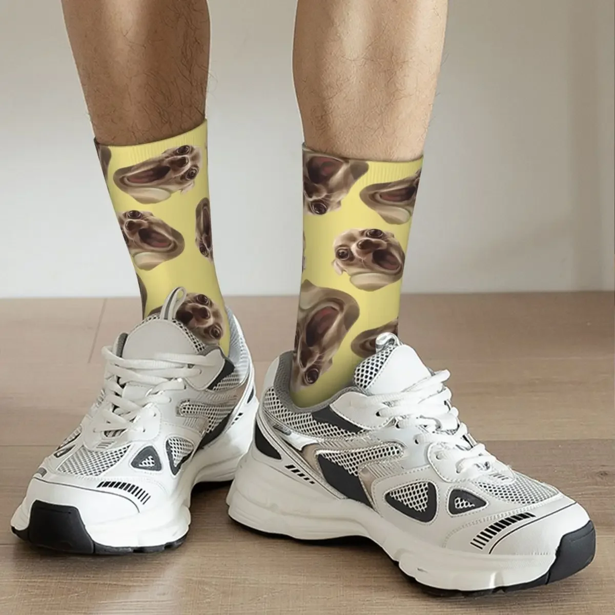 Chihuahua Meme Face Merch Crew Chaussettes pour hommes, Chaussettes confortables, Skateboard, Mignon, Petits cadeaux