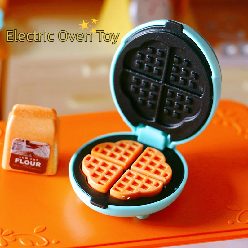 1Set Mini Toaster Pocket Electric Oven Toy Doll House Kitchen Miniature Toy Model