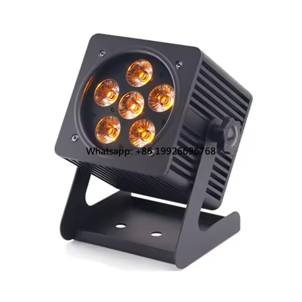 

Wireless Battery-Powered LED Uplight RGBWA+UV Stage Lights 6*18W Par Can for Theme Parks