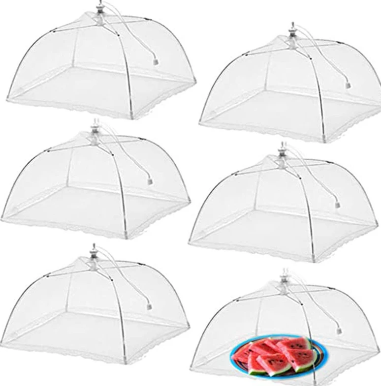 Kitchen Food Cover Foldable Anti Fly Mosquito Mesh Cover Picnic Dinner Table Umbrella Style Tent Cover Kitchen Gadgets