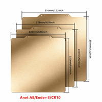 For Anet A8 Ender-3 CR-10 Build Plate Textured PEI Spring Steel Sheet 220x220/235x235/310x310mm Double Sided Printing