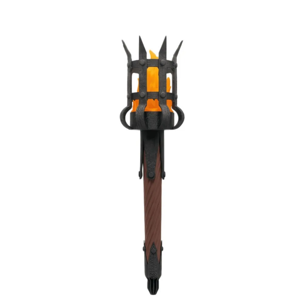 Vintage Medieval Torch Wall Lamp Dual Torch 3D Print Halloween Flame Torch Light Table-Base Hand-Held Retro Wall Craft Lamp