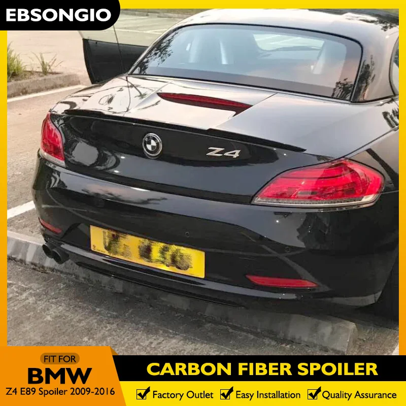 E89 real fibra de carbono spoiler traseiro cauda tronco boot asa capa acessórios do carro para bmw z4 e89 preto fosco spoiler 2009 a 2016